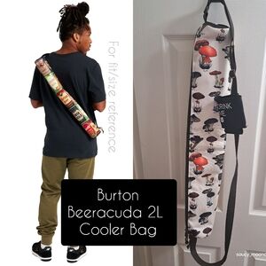 Burton • Insulated Can Carrier Bag Crossbody Carry Mushroom Print Boho Retro